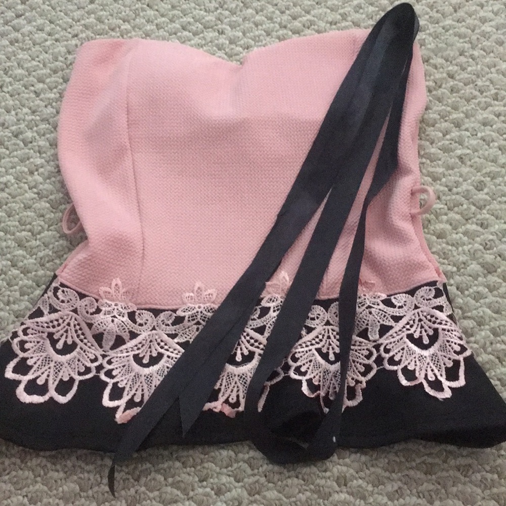Blush Pink and Black Top